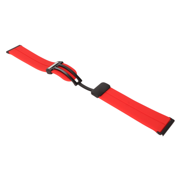 YQ Silikonbånd Hurtigutløsning Sportsklokkebånd med 24mm Magnetisk Foldespenne Passer til Suunto 7 9 D5i Rød