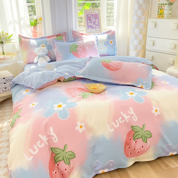 Children's adult style home quilt cover brushed skin-friendly cotton quilt cover thickened sheets to protect your sleep 150x200cm single quilt cover first love