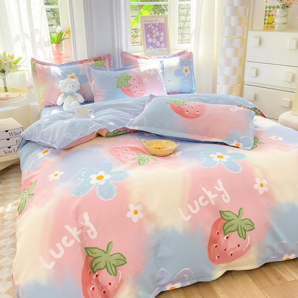 Children's adult style home quilt cover brushed skin-friendly cotton quilt cover thickened sheets to protect your sleep 200x230cm single quilt cover first love