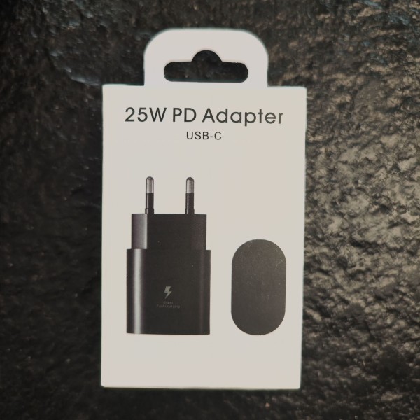 Passer for Samsung PD25W europeisk standard superrask ladehode S23 mobiltelefonlader S22 hurtigladehode White 25W fast charging head [UK standard]
