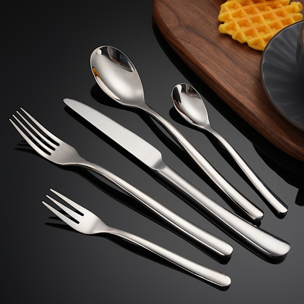 Franska Moonlight Ruostumattomasta Teräksestä Valmistettu Pöytävaunu Western Steak Veitsi Ja Haarukka Lusikka Hedelmähaarukka Julkiset Osat Huippuluokan Ravintola Hotellitarvikkeet Tarjoiluhaarukka Teaspoon