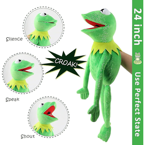 Kermit Grodan Handdocka, Groda Plysch, Mupparna Show, Mjuk Groda Dockteaterdocka Lämplig För Rollspel - Grön, 61 cm (24 tum) Med Stång 24 Inches With Rod