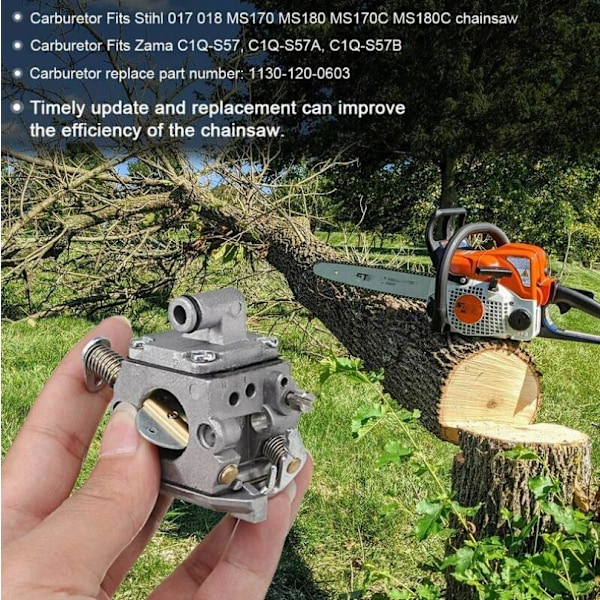 Kaasuttimen sarja, Stihl moottorisaha kaasutin 017 018 MS170 MS180 zama c1q-s57a