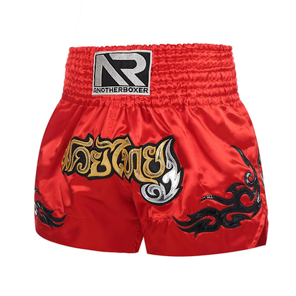 Bokseshorts Antifriktion Muay Thai kickbokseshorts til mænd Hvid M Red XL
