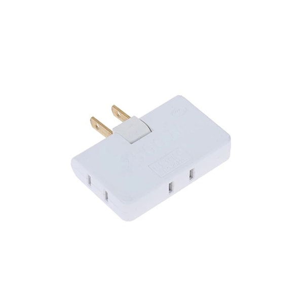 0~250V 10A 2500W【White-US】One to three 180 degree adapter plug
