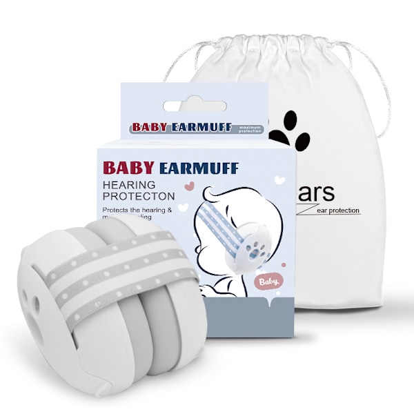 Baby høreværn Mini-headset Justerbare støjreducerende høreværn Børn udendørs søvn og fly Anti-støj høreværn hvid