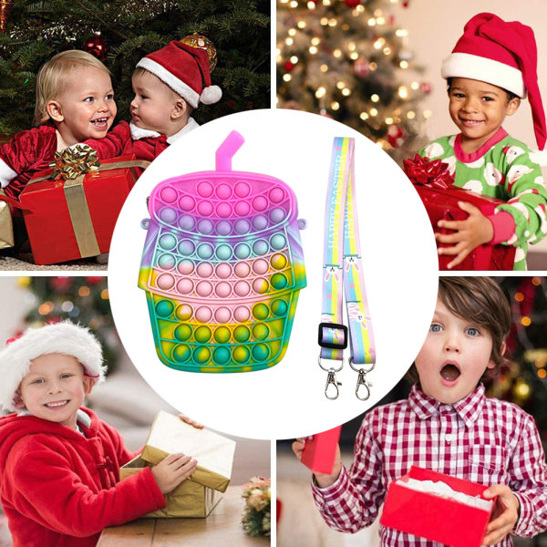 Push Bubble Sensory Toy Axelväska med avtagbar axelrem Stress Reliever Leksaker Silikon dekompression leksak för barn Vuxna