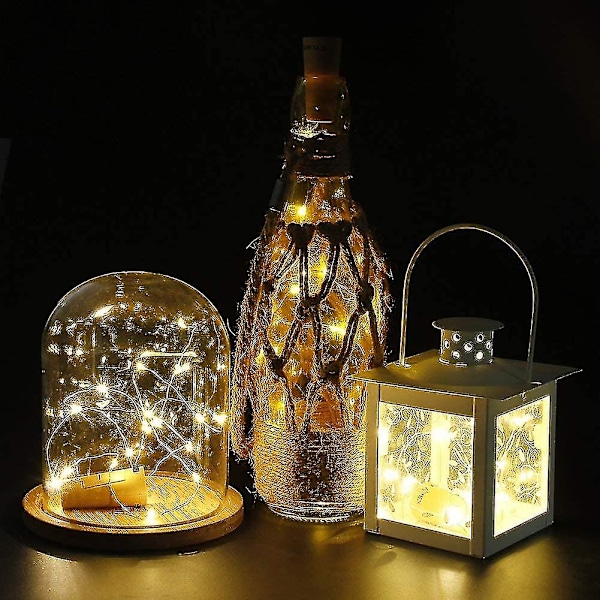 12 st flasklampor, korklampor för vinflaskor, 2 m 20 LED-lampor