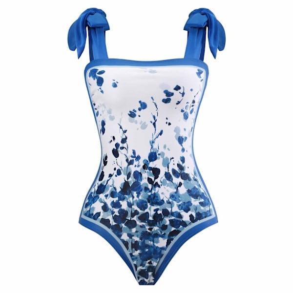 Dambaddräkt Strand Baddräkt Dam Baddräkt i Ett Stycke Bikini Baddräkt med Snörning Lång Kjol Chiffongset Tvådelat Set Rosa L Blue S