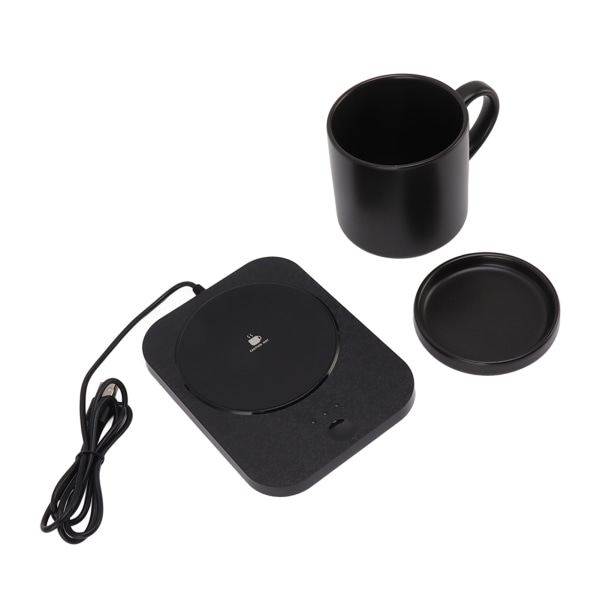 55℃ Muggvärmare USB-driven mjölkkoppsvärmare med 3 temperaturinställningar för hem och kontorsskrivbord Använd svart