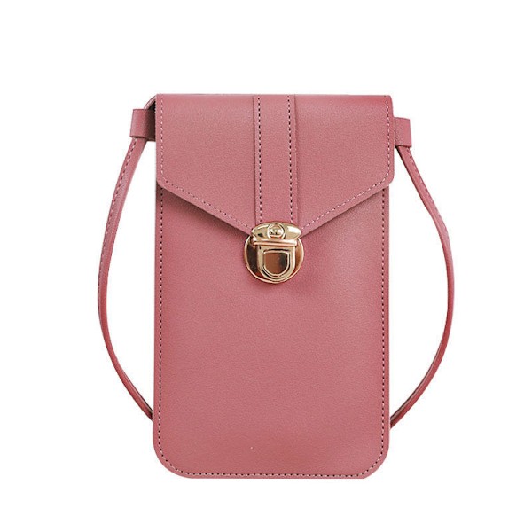 Axelremsväska Tunn Mode Lås Crossbody Mobiltelefonväska Touch Screen Mobiltelefon Plånbok Kvinna Retro Student Hasp Liten Plånbok Svart Black