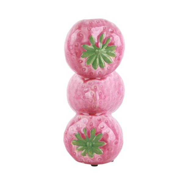 (Styrofoam + papkasse) Pink simuleret jordbær vase hjem keramiske ornamenter