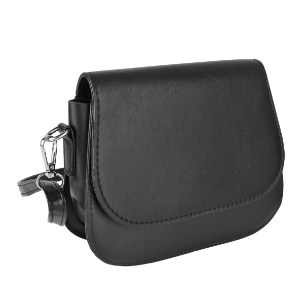 Naisten olkalaukku säädettävä hihna satulalaukku Pure Color Mini Handle Bag Simple Elegant Messenger Bag Musta Vapaa koko