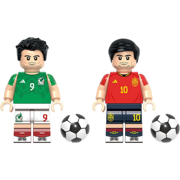 Berömda fotbollsstjärnor Actionfigurer Fotbollsspelare Minifans World Cup set (8 delar) 8 sets