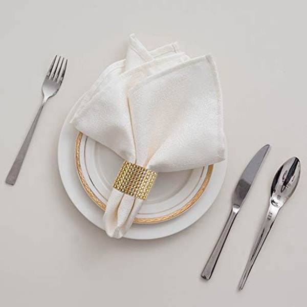 10st servettringar, guld servettringar Spännen för bordsdekorationer, bröllop, middag, fest, gör-det-själv-dekoration