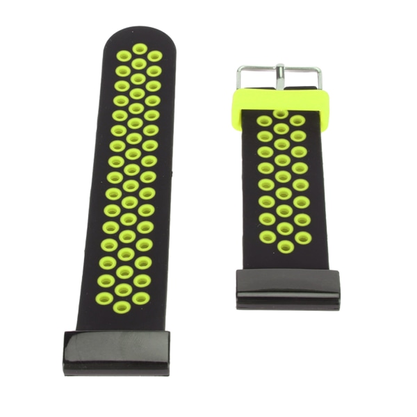 YQ Sport Rem 2 farger pustende silikonbånd justerbar erstatningsarmbånd for Garmin Fenix 7X 6X 5X svart grønn