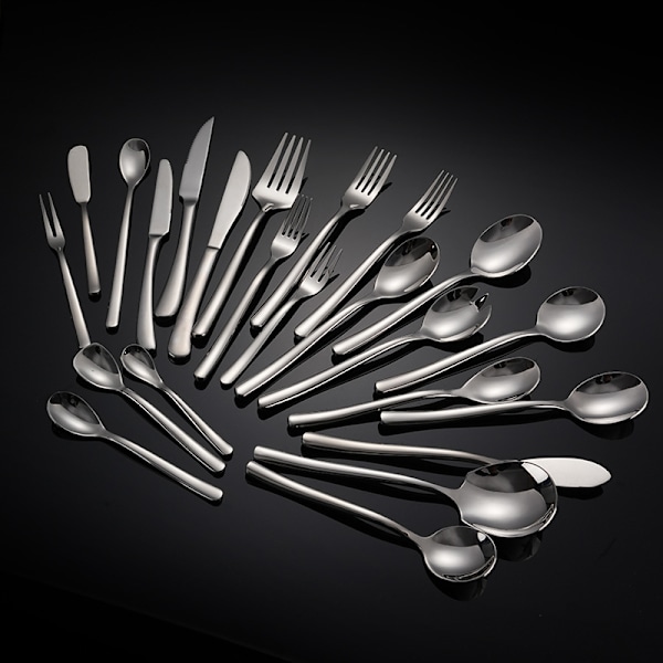 Franska Moonlight Ruostumattomasta Teräksestä Valmistettu Pöytävaunu Western Steak Veitsi Ja Haarukka Lusikka Hedelmähaarukka Julkiset Osat Huippuluokan Ravintola Hotellitarvikkeet Tarjoiluhaarukka Service Spoon