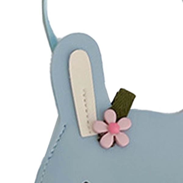 Mini-axelväska med justerbar rem Cartoon Bunny Form Myntväska Barnhandväska för små flickor Rund Blå Gratis storlek