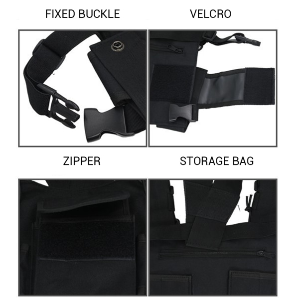 Herr Hip Hop Streetwear Military Chest Rig Bag Funktionella midjepaket Justerbara fickor Väst