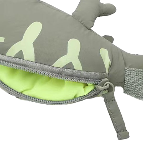 Lasten söpö eläin muotoinen lähettilaukku Suloinen sarjakuva lasten vyötärö vetoketjullinen kangaskassi vihreä vapaa koko