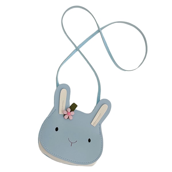 Mini olkalaukku säädettävällä hihnalla Cartoon Bunny Shape Kolikko Kukkaro Lasten Käsilaukku Pyöreä Sininen Ilmainen Koko