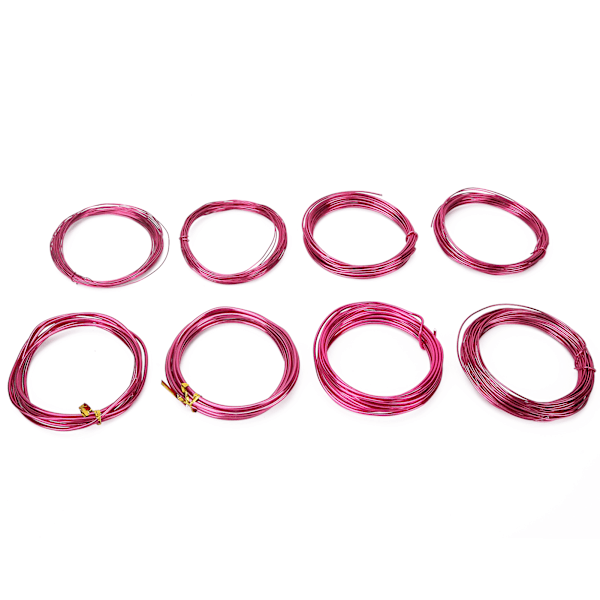 8 rullar 0,6-3 mm aluminium smyckestråd DIY smyckestillverkning trådtillbehör mörk lila