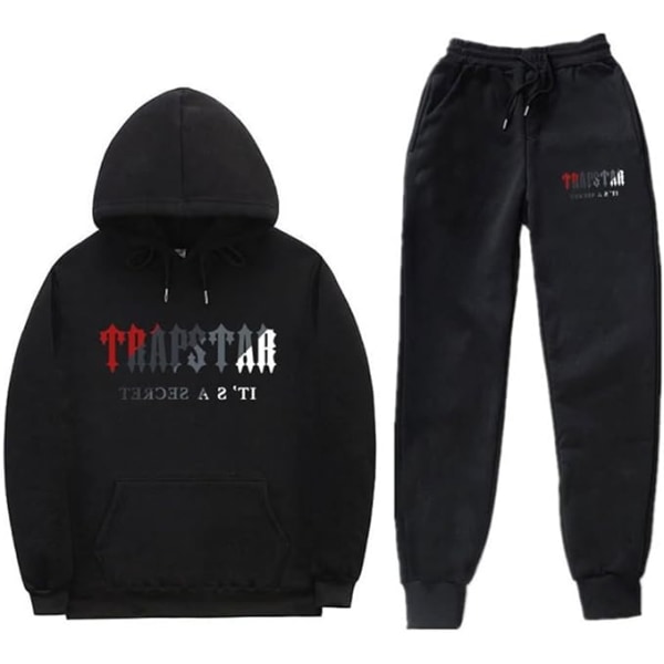 Sportstøj Sæt Kvinder Casual Letter Print Sweatshirt Sweatpants Jogging Gym Street Hættetrøje Tynd Velvet Varme black 3XL