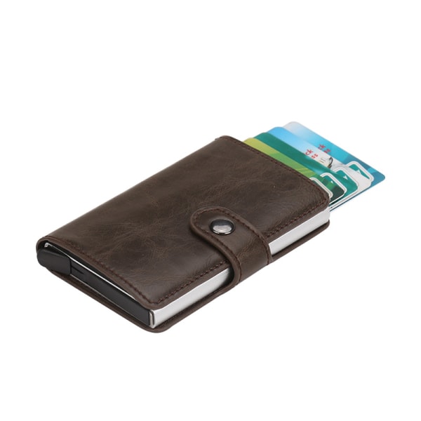 Menn PU Leather Slim Money Clip Front Pocket Lommebok Tynn holder opp kredittkort lommebøker