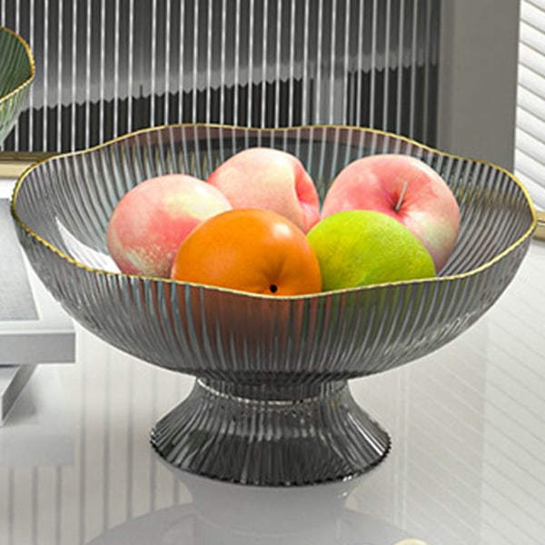 Plastik frugtfad med drænhul aftagelig bund husholdning stue sofabord frugt slik snack display fad grå