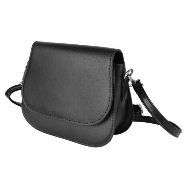 Naisten olkalaukku säädettävä hihna satulalaukku Pure Color Mini Handle Bag Simple Elegant Messenger Bag Musta Vapaa koko