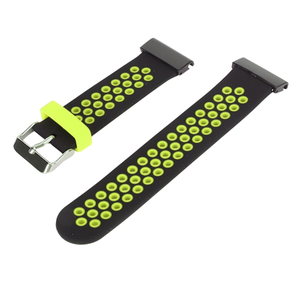 YQ Sport Strap 2 väriä hengittävä silikonirannekkeet säädettävä vaihto ranneke Garmin Fenix 7X 6X 5X musta vihreä