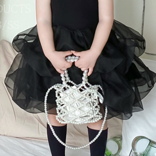 Små jenter håndveske i koreansk stil Søt Stilig Utsøkt Enkel å bære Skulderveske for barn Horisontal design Gratis størrelse