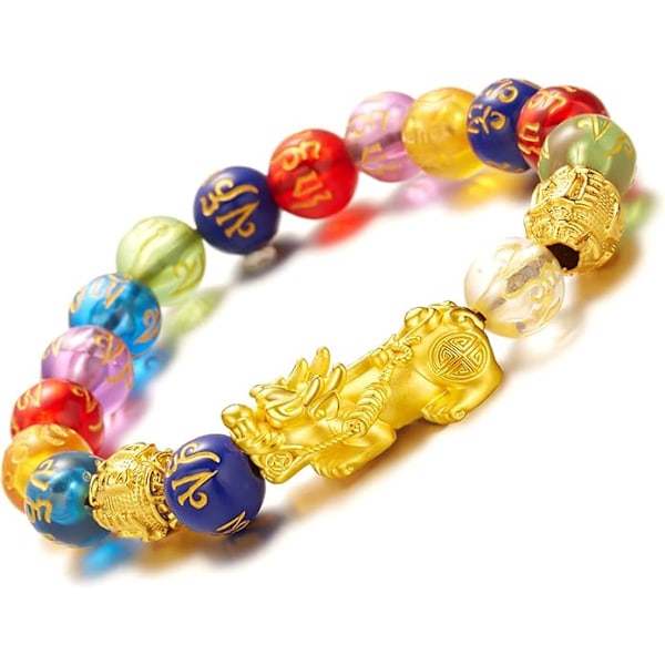 Feng Shui lykkearmbånd - Pixiu-armbånd til kvinder og mænd, Pi Yao med Sagin Pixiu-tegn for beskyttelse kan bringe held og velstand
