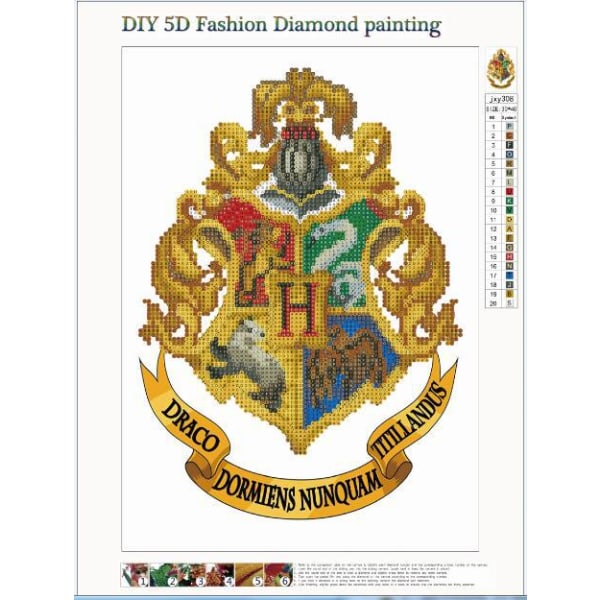Diamond painting 40x30 cm Wizard Harry Potter Diamond painting flerfärgad-H H