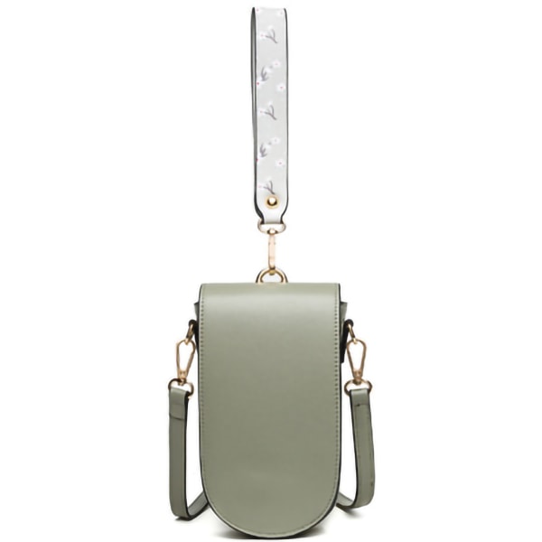 PU Mobiltelefontaske Enkel Smuk One Shoulder Design Lagdelt Mobiltelefontaske Lille telefontaske til kvinder Grøn
