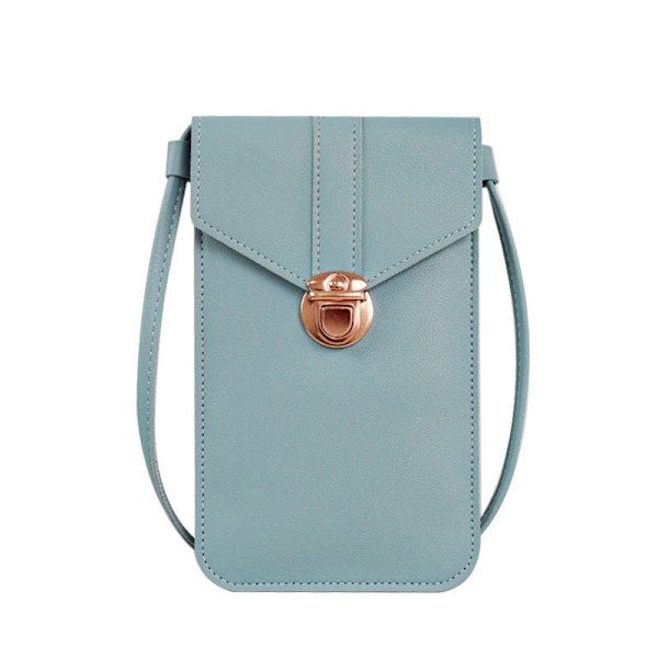 Axelremsväska Tunn Mode Lås Crossbody Mobiltelefonväska Touch Screen Mobiltelefon Plånbok Kvinna Retro Student Hasp Liten Plånbok Svart Dark Green