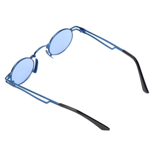 Unisex blå solglasögon glasögonduk mode unik stil legering solglasögon för män kvinnor