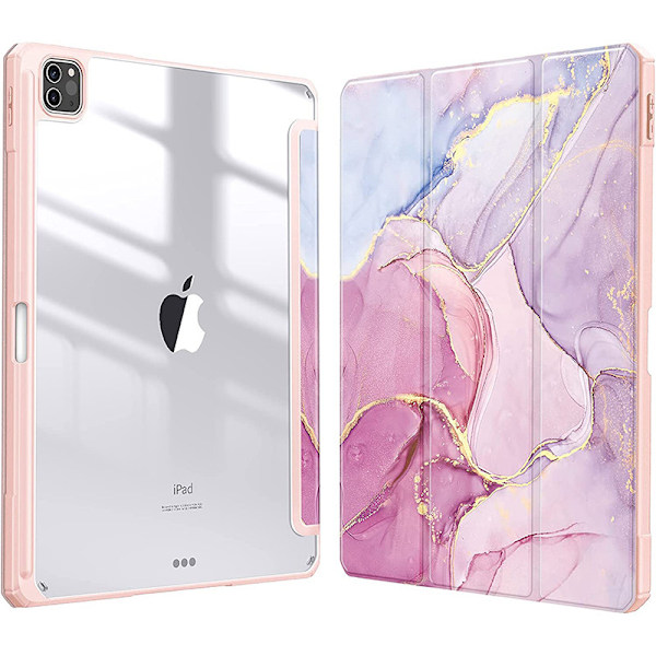 iPad Pro 11 tuuman (2024) M4 läpinäkyvä akryyli iPad suojakotelo Pink iPad Pro 11 (2024) M4