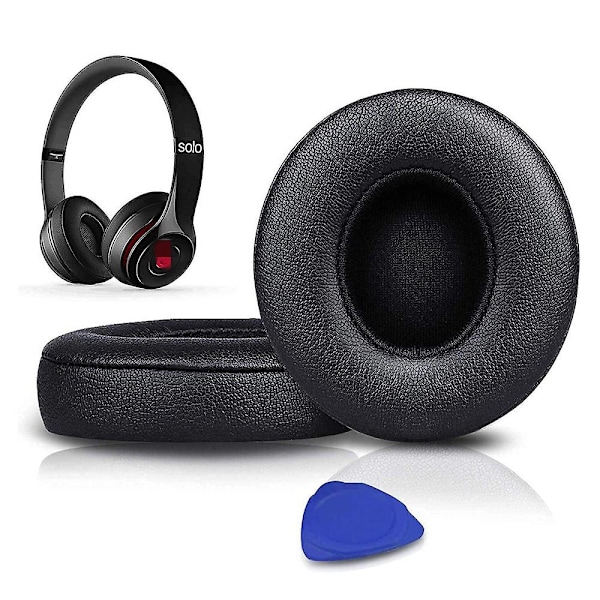 For Beats Solo 2 & Solo 3 Wireless On-Ear Headphones Ear Cushions Pads Replacement, Ear Pads With Soft Protein Leather, Added Thickness White Black
