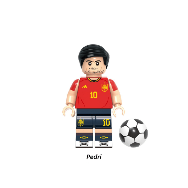 Berömd fotbollsstjärna rörlig docka fotbollsspelare mini fan World Cup sort byggsten figur (1 st) Pedri
