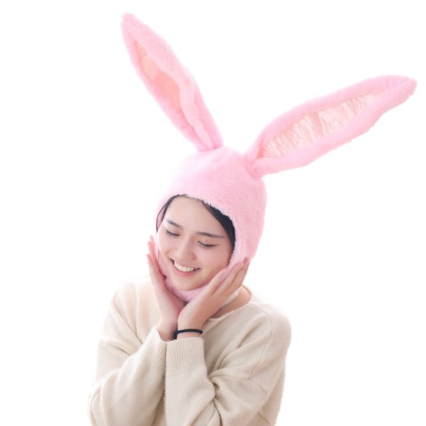 Kaninører lue kaninhette fotorekvisitter fotorekvisitter plysj leke rosa øre lengde 55 cm, bredde 27 cm