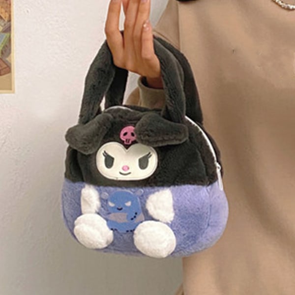 Dejlig tegneserie plys håndtaske Blød Anime Multifunktionel lille plys håndtaske til børn Type 1 Gratis størrelse