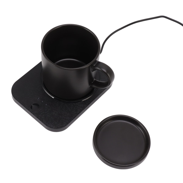 55℃ Muggvärmare USB-driven mjölkkoppsvärmare med 3 temperaturinställningar för hem och kontorsskrivbord Använd svart