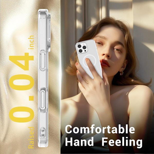 Suunniteltu i-Phone 16 Pro -kotelolle, [Yhteensopiva Magsafen kanssa][Keltaisuutta estävä][Sotilastason suojaus] Iskunkestävä suojus Slim Cover - 6,3 tuumaa, Kirkas