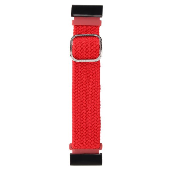 YQ 22mm Braided Watch Band 26mm Buckle Adjusted Stretchy Buckle Closure Braided Replacement Strap for Fenix 7X Red