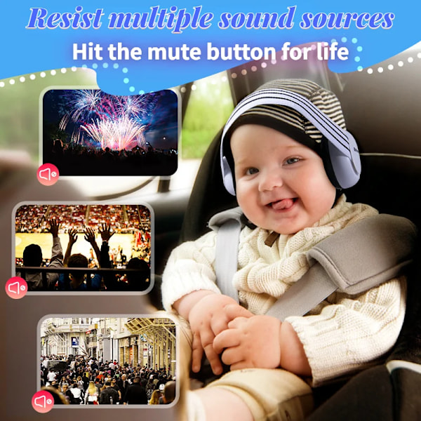 Baby høreværn Mini-headset Justerbare støjreducerende høreværn Børn udendørs søvn og fly Anti-støj høreværn hvid