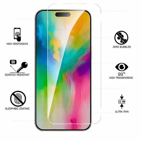 5-pack Härdat Glas Skal För i-Phone 16 Plus Skärmskydd