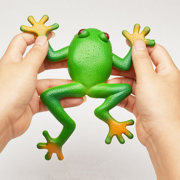 Gummi Simuleringsgroda Stretch Leksak Stressreducerande Sensorisk Leksak Parodi Stressventil Leksak för Barn Vuxna