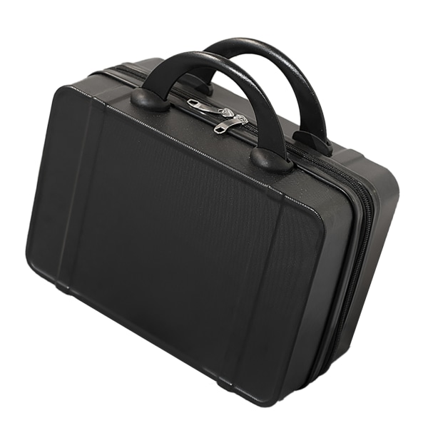Litet handbagage hårt skal Portabelt moderiktigt bekvämt handtag Sminkväska för resor Business Svart 14in