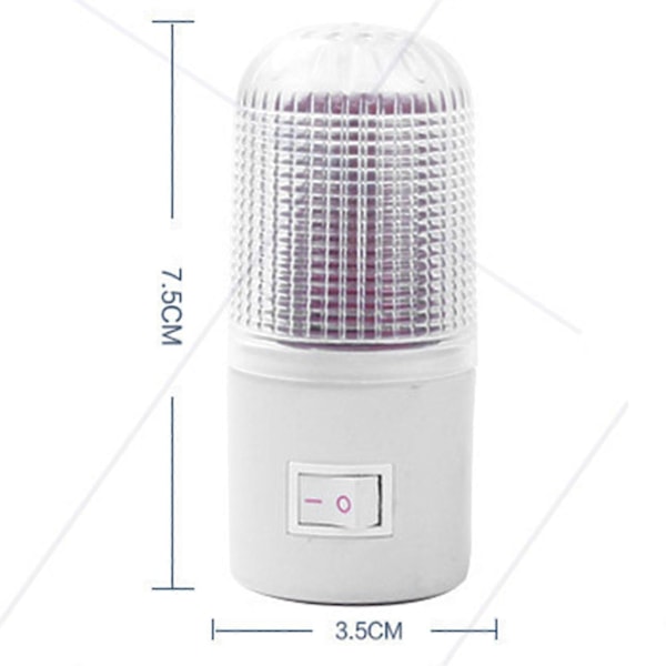 3W Plug-in LED Nattlampe Manuell På/Av Sengelampe